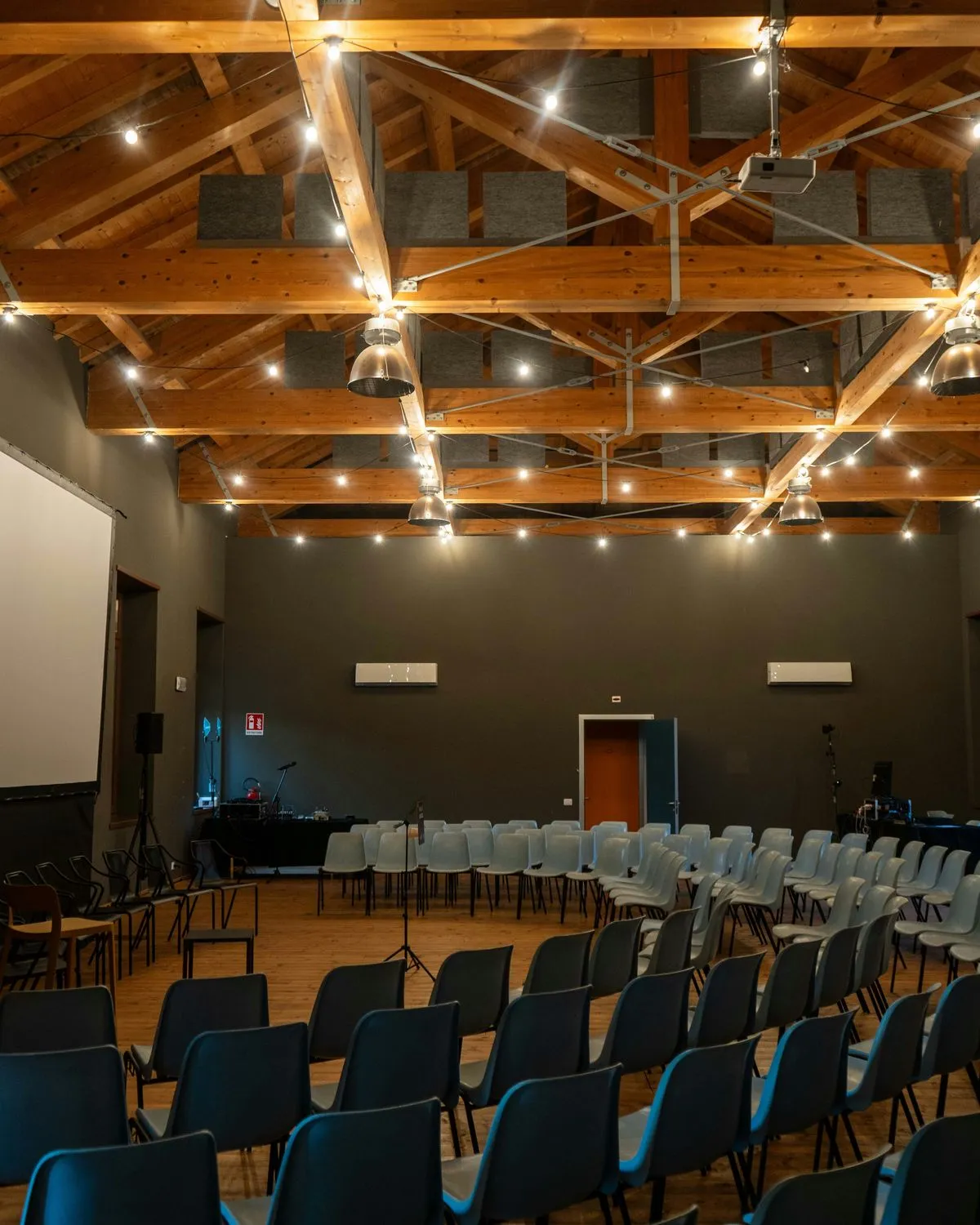 A hall with chairs arranged in a circle